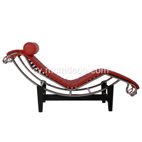 Lolfa Chaise Lledr Coch Le Corbusier LC4